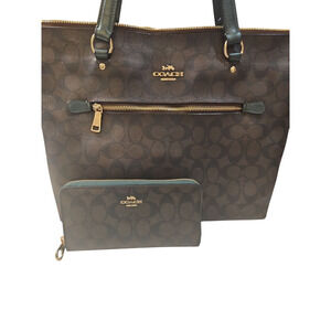 COACH Gallery Tote In Signature Canvas Top Zip 79609 with Wallet